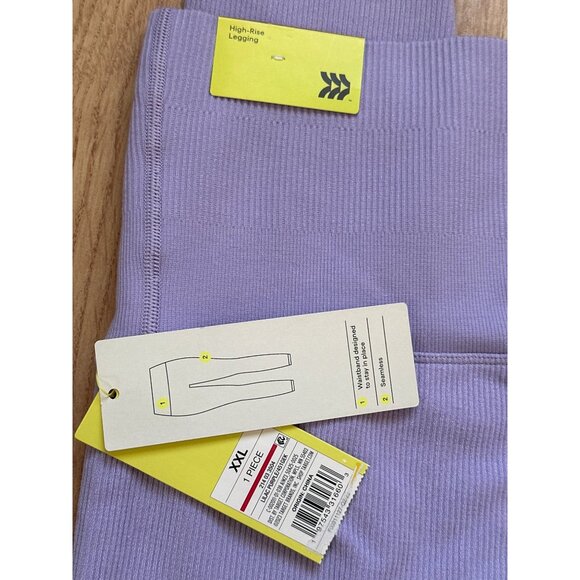 NWT All in Motion High Waisted Ribbed Lavender Leggings XXL - Picture 4 of 8